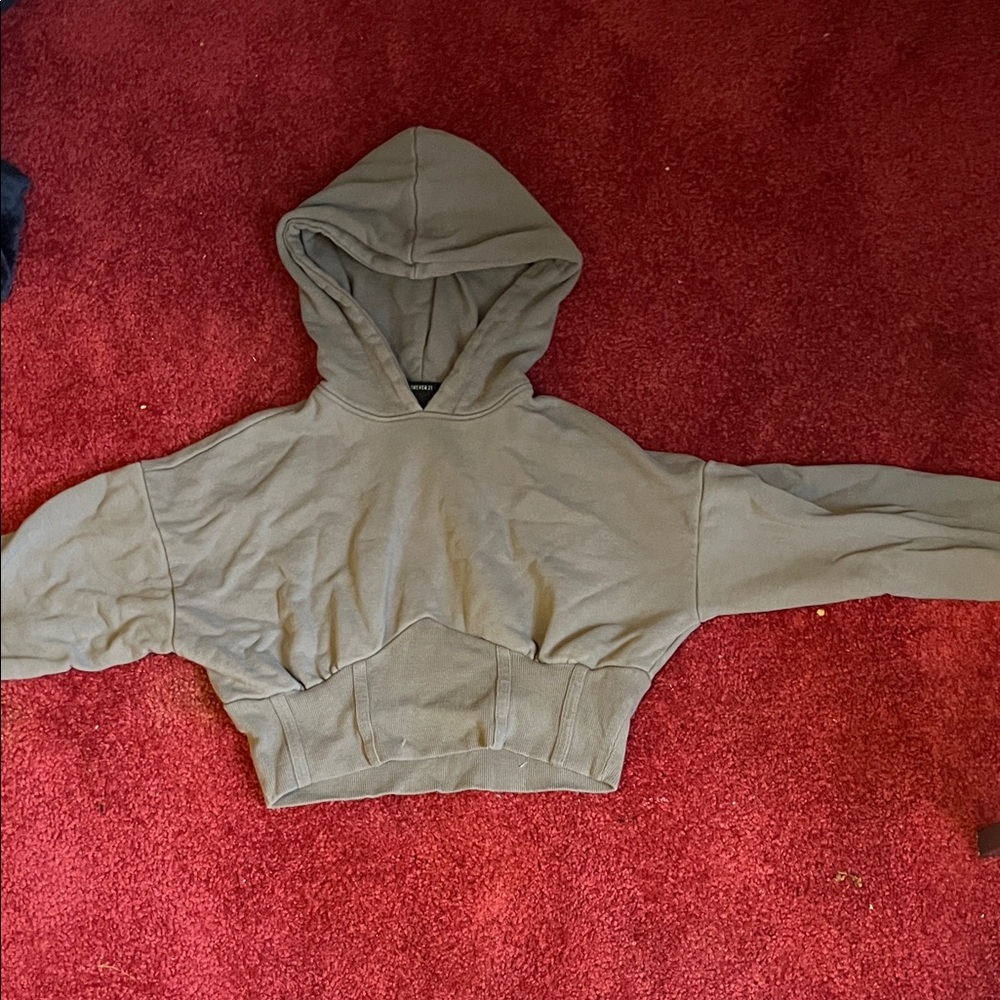 Forever 21 cropped grey hoodie